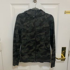 Lululemon Scuba Full Zip Hoodie - Cotton - Heritage 365 Camo Green -size 8